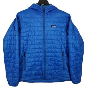 Patagonia Nano Puff Hoody Mens Large Blue Quilted Insulated Puffer Jacket L